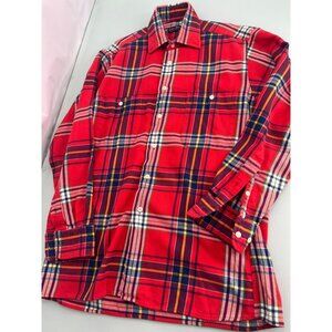 Gitman Bros Flannel Shirt Mens Small S Tartan Plaid Made In USA Button Up
